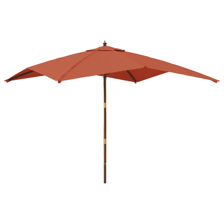 Garden Parasol with Wooden Pole Terracotta 300x300x273 cm