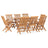9 Piece Folding Outdoor Dining Set Solid Teak Wood