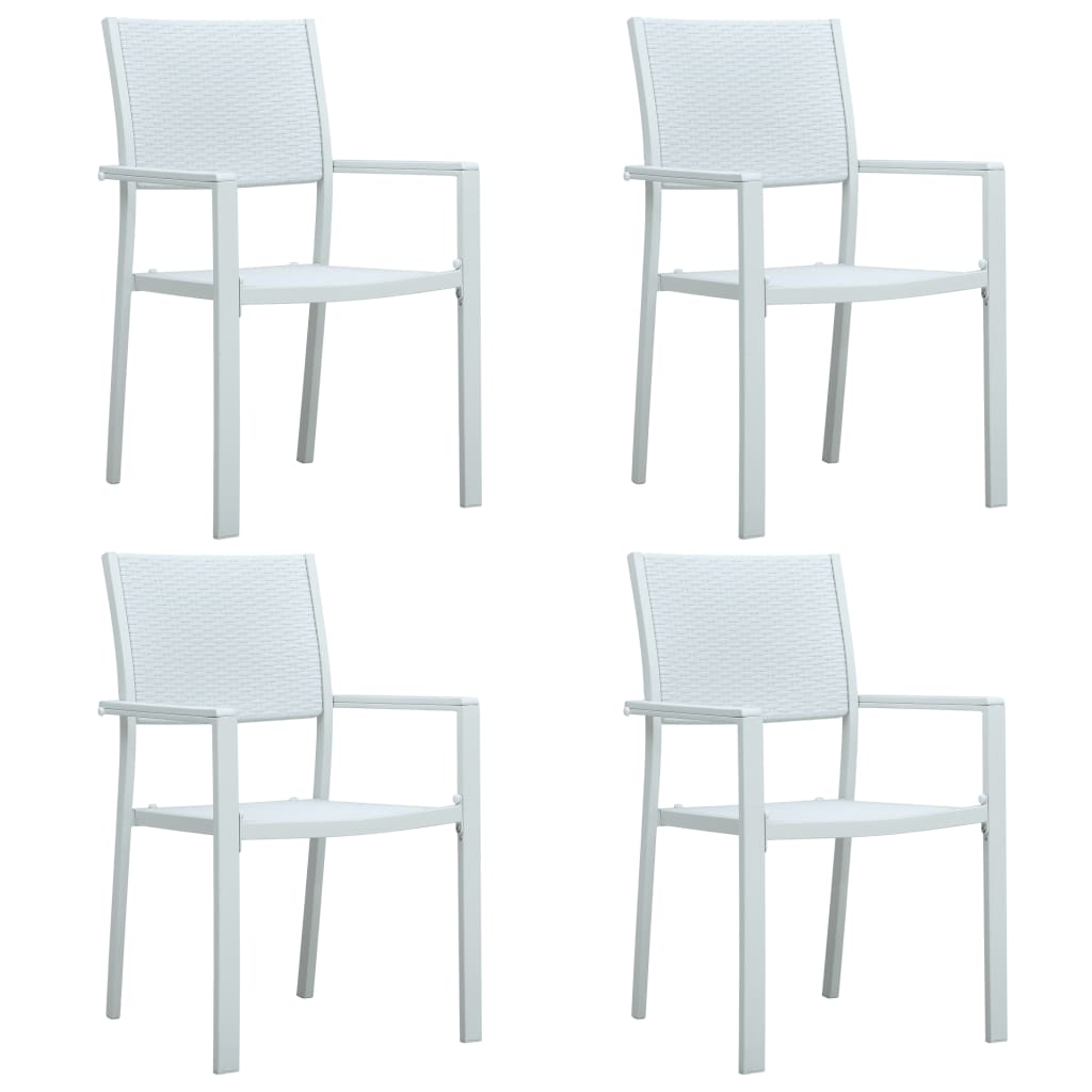 Garden Chairs 2 pcs Black Plastic Rattan Look