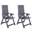 Garden Reclining Chairs 2 pcs Plastic Anthracite