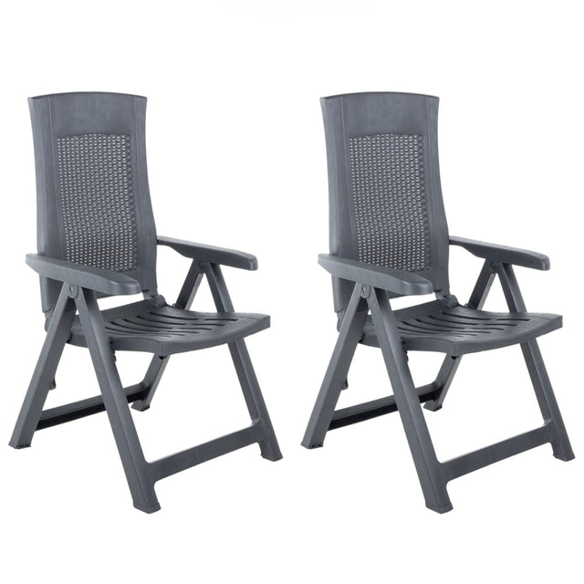 Garden Reclining Chairs 2 pcs Plastic Anthracite