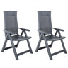 Garden Reclining Chairs 2 pcs Plastic Anthracite