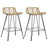 Bar Chairs 2 pcs Black Rattan