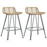Bar Chairs 2 pcs Black Rattan