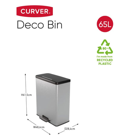 Curver Pedal Bin Deco Rectangular 65L