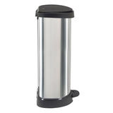 Curver Pedal Bin Deco D-Shape 40L Silver