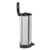 Curver Pedal Bin Deco D-Shape 40L Silver