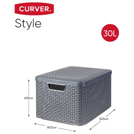 Curver Stye Storage Boxes With Id 3 Pcs Size