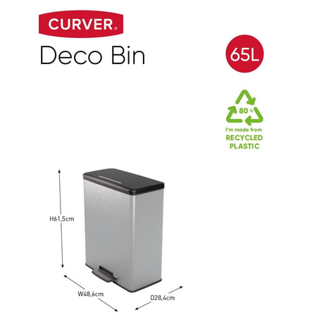 Curver Pedal Bin Deco Silver