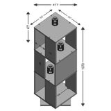 Fmd Rotating Filing Cabinet Open 34X34X108 Cm Concrete