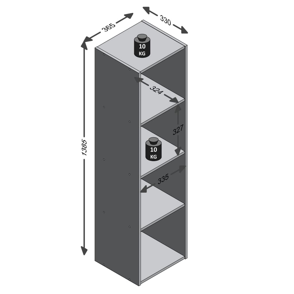 Fmd Standing Shelf With 4 Compartments