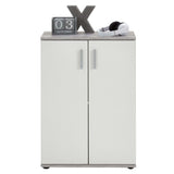Chest Cabinet with 2 Doors White and Grey