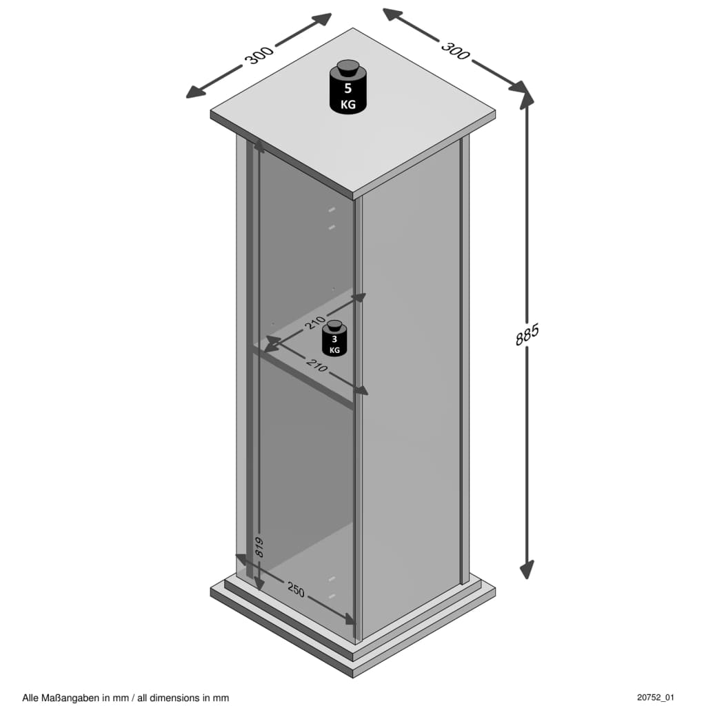 Accent Table with Door 88.5 cm Grey