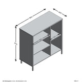 Dresser with 5 Open Compartments Artisan Oak Steel Dark