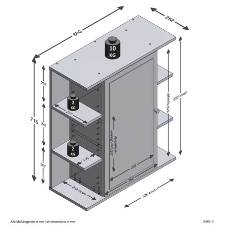 Fmd Mirrored Bathroom Cabinet Matera Old Style Dark