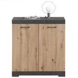 Dresser with 2 Doors 80x34.9x89.9 cm Grey and Artisan Oak