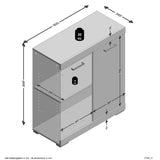 Dresser with 2 Doors 80x34.9x89.9 cm Grey and Artisan Oak