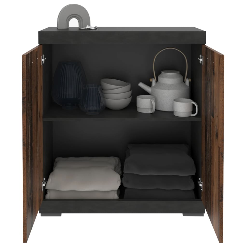 Dresser with 2 Doors 80x34.9x89.9 cm Grey and Old Style