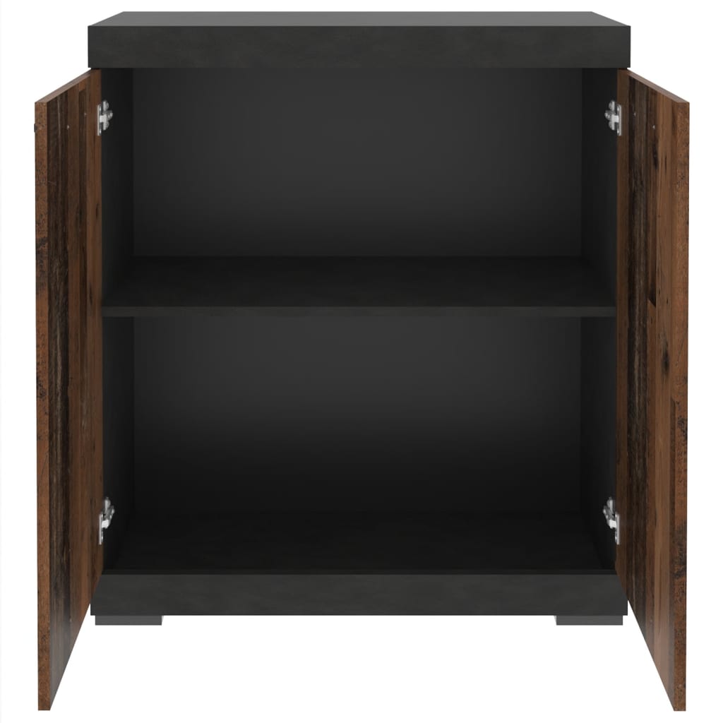 Dresser with 2 Doors 80x34.9x89.9 cm Grey and Old Style