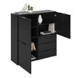 Dresser with 3 Doors and 3 Drawers Black