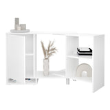 Fmd Modular Corner Storage Unit With Open Shelf White