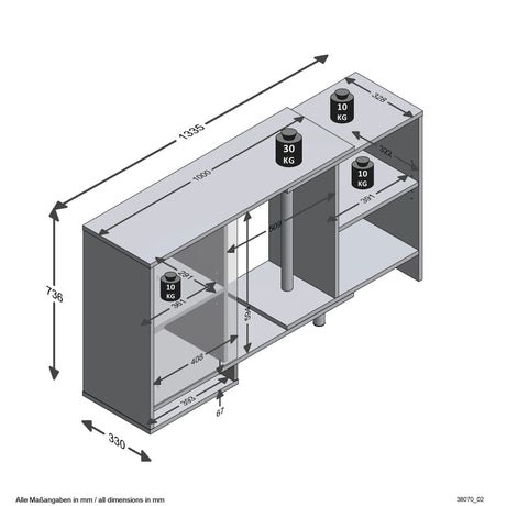 Fmd Modular Corner Storage Unit With Open Shelf White