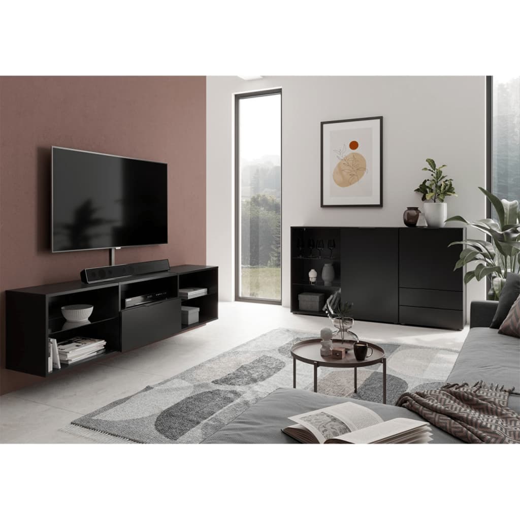 TV Cabinet 153.5x31.7x52 cm Black