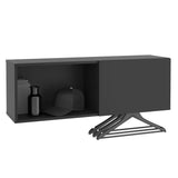 Fmd Wall-Mounted Coat Rack With Compartment 99.1X27.2X33 Cm Black