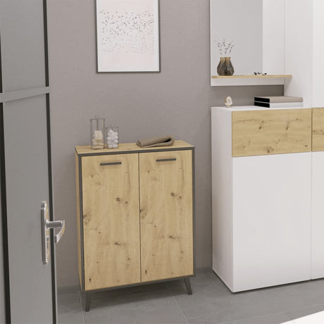 Fmd Shoe Cabinet With 5 Compartments 68.5X33X93.5 Cm Artisan Oak