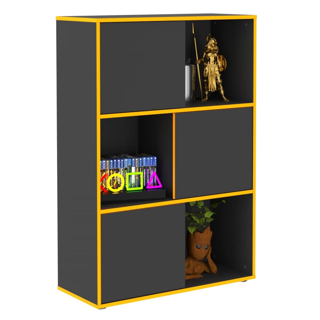 Fmd Free-Standing Shelf Unit With 3 Open Compartments 68.5X33X99 Cm Anthracite