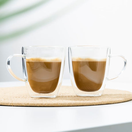 Hi Cappuccino Glass Set 2 Pcs 270 Ml Transparent