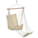 Hi Hammock Chair With Footrest Beige Cotton Canvas