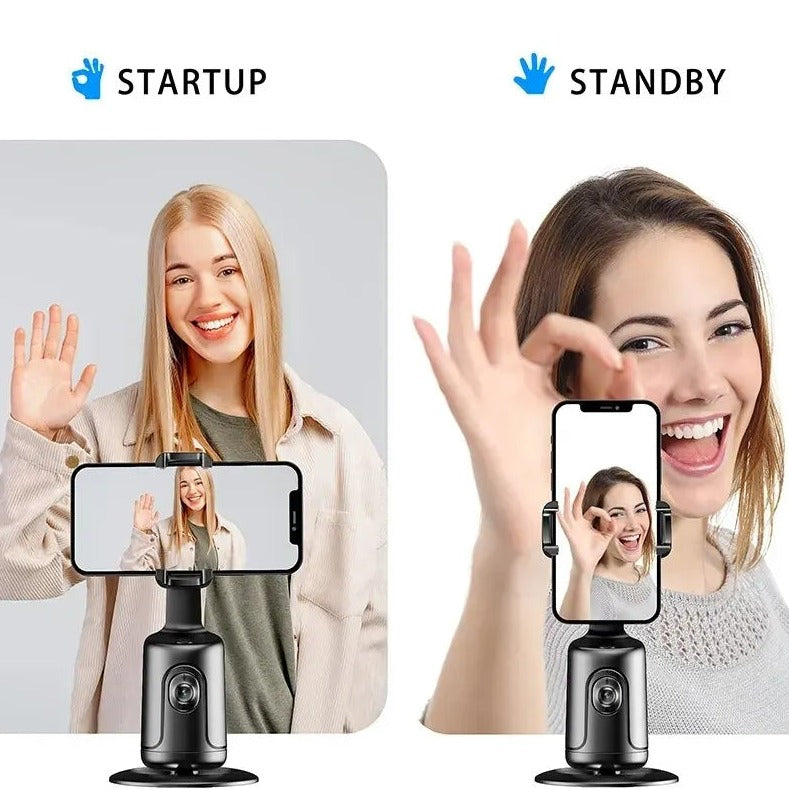 360 Auto Face Tracking Phone Gimbal – Smart AI Tracking for Vlogs & Live Streaming