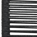 5 Piece Outdoor Dining Set Cotton Rope and Steel Black