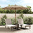 Garden Parasol with Wooden Pole Black 299x240 cm