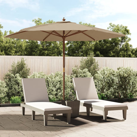 Garden Parasol with Wooden Pole Black 299x240 cm