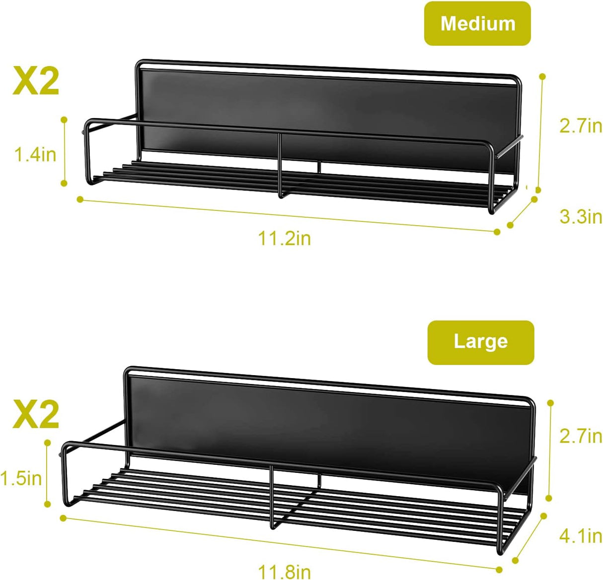 Magnetic Spice Racks For Refrigerator, Microwave, Oven & Kitchen Metal Surfaces