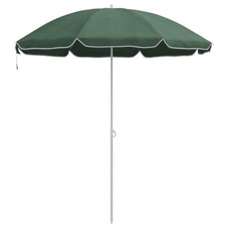 Beach Parasol with Metal Pole Green 161x193 cm Polyester