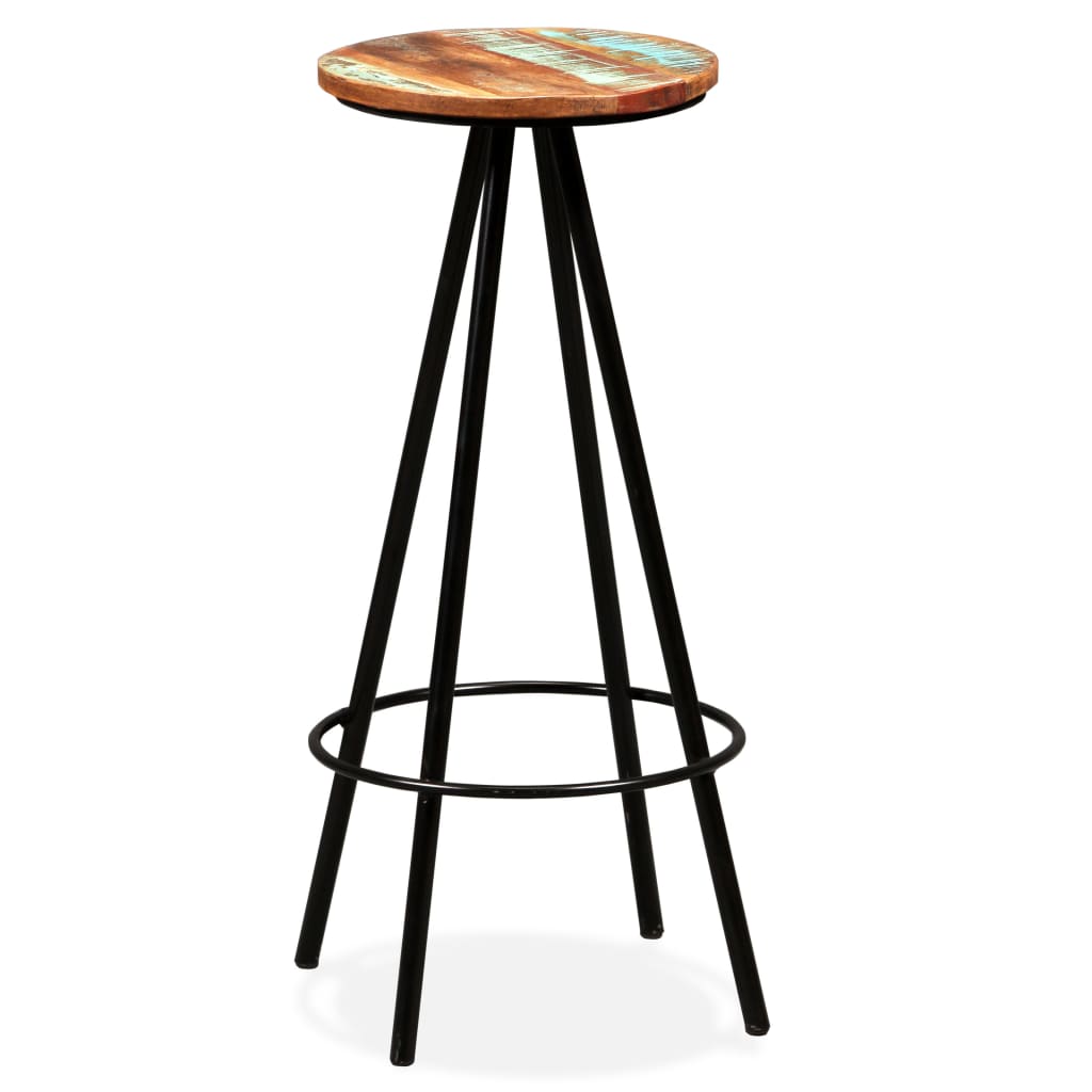 Bar Stools 2 pcs Solid Reclaimed Wood