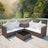 4 Piece Garden Lounge Set with Cushions Poly Rattan Black