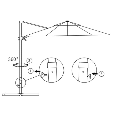 Garden Parasol with Portable Base Green