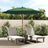 Garden Parasol with Wooden Pole Black 299x240 cm
