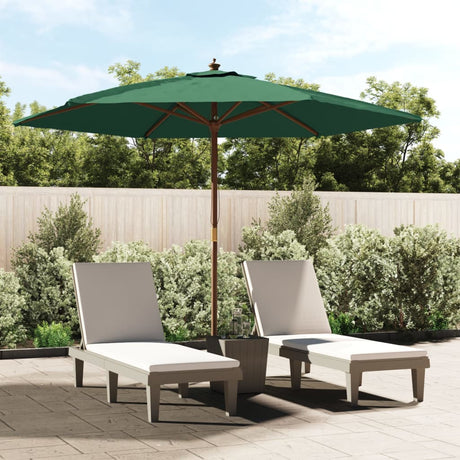 Garden Parasol with Wooden Pole Black 299x240 cm