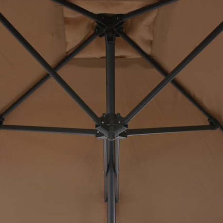 Garden Parasol with Steel Pole 300 cm Taupe