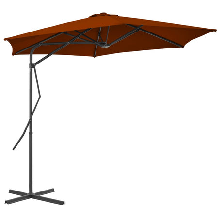 Garden Parasol with Steel Pole 300 cm Taupe