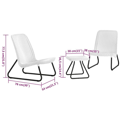 Keter Patio Furniture Set 3 Pieces Rio 218155