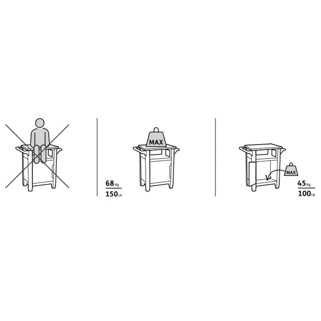 Keter Multifunctional Outdoor Table For Bbq Unity Classic Woodlook