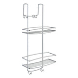 Metaltex 2-Tier Douche Rack With Hooks Onda Silver