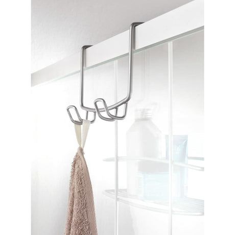 Metaltex 2-Tier Douche Rack With Hooks Onda Silver