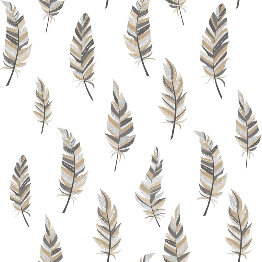 Noordwand Wallpaper Urban Friends & Coffee Feathers White And